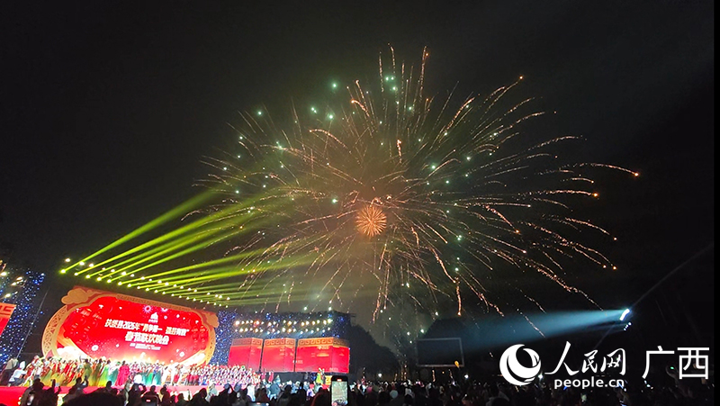 晚會在絢麗的煙花中結束。人民網記者 嚴立政攝