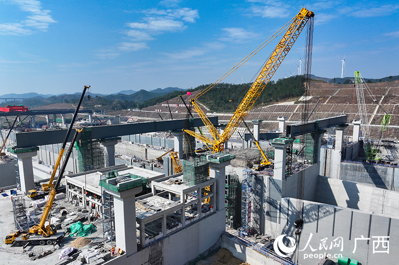 平陸運河馬道樞紐建設現場。人民網記者 雷琦竣攝