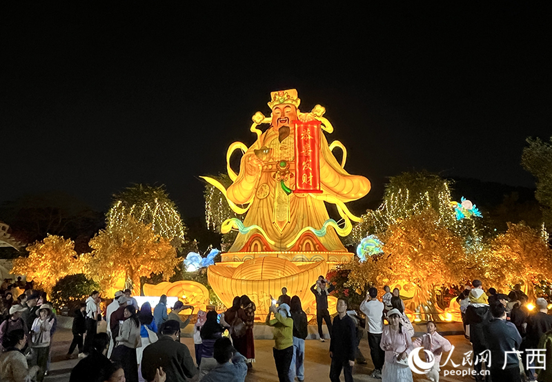 承載祈福願景的“財神大道”主題燈組。人民網 韋歡攝