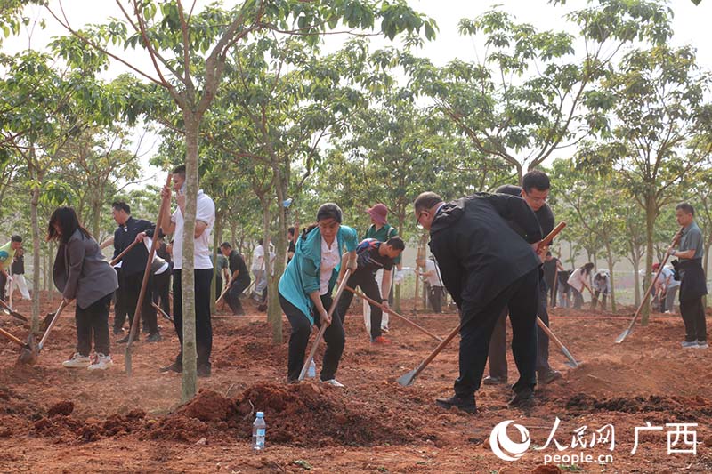 植树现场。人民网 刘璐瑶摄