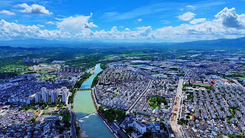 徽州区城区鸟瞰图