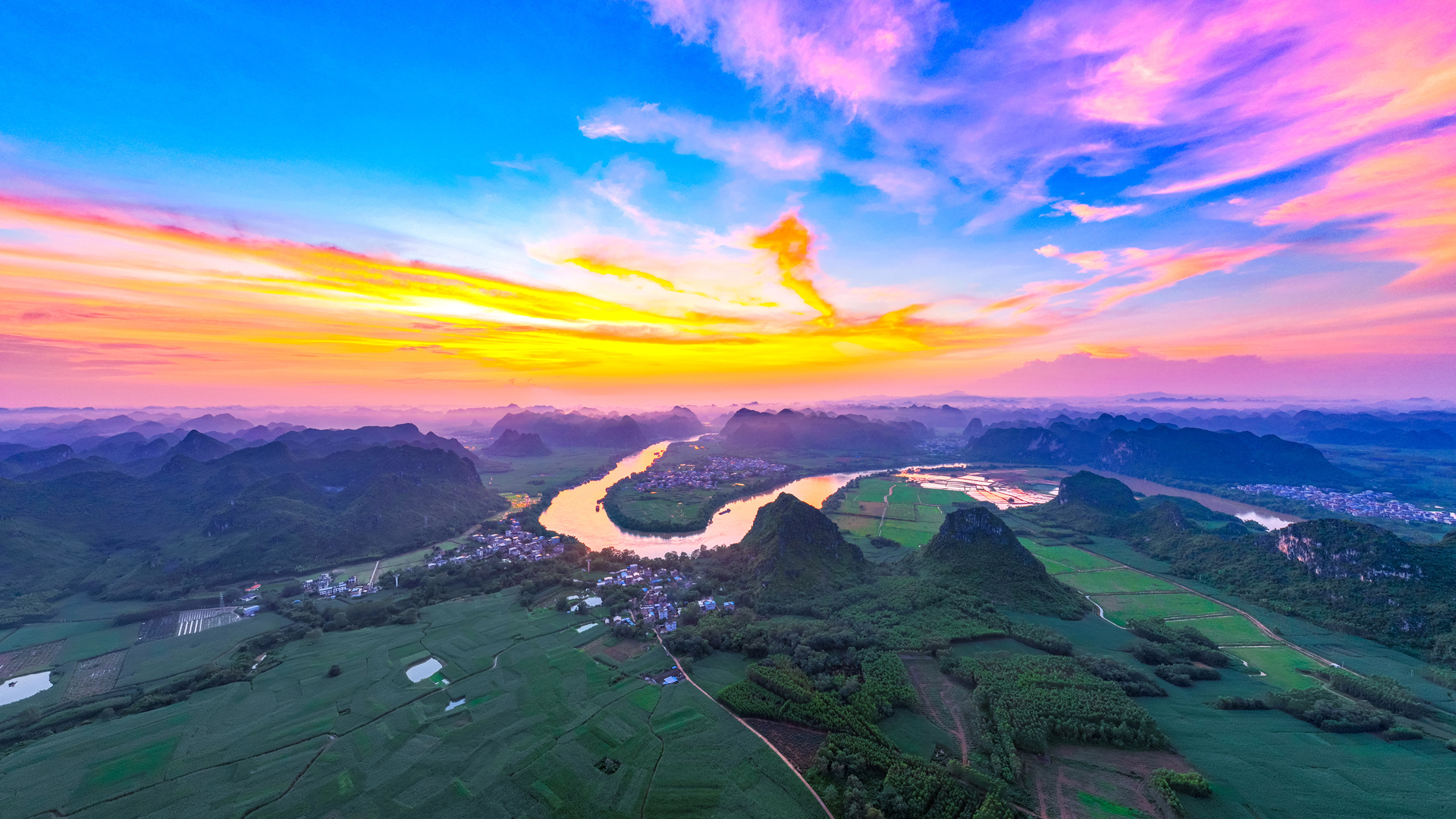 廣西扶綏縣那勒村田園風光一角。韋任鋒 攝