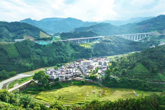 百坭村百布屯全景图。乐业县文明办供图