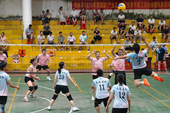 气排球比赛现场。岳喜瑞摄