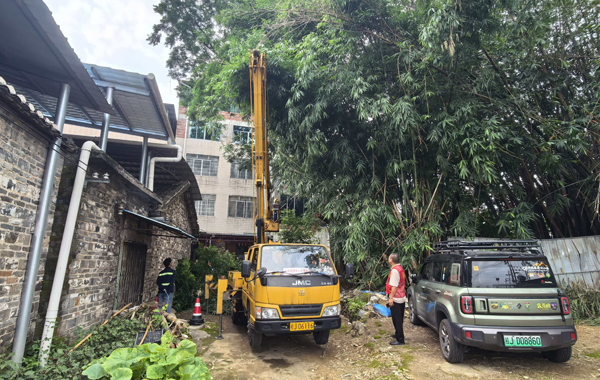 江南街道厦良村清除危树现场。黄小园摄