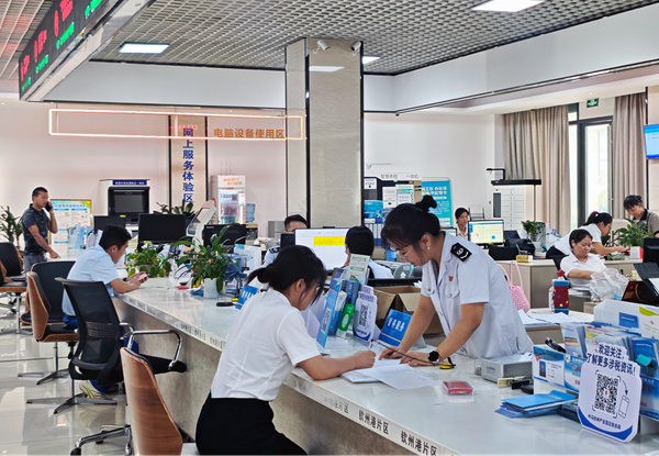 园区政务服务中心办事窗口。林森林摄