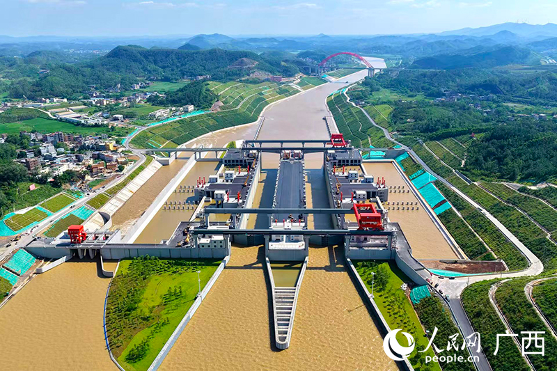 馬道樞紐是平陸運河建設中混凝土澆筑體量最大、技術難度最高的樞紐。人民網記者 付華周攝