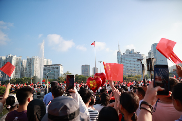 国庆升旗仪式现场