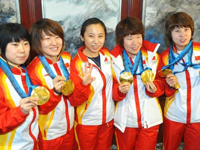 温哥华冬奥会中国代表团载誉归来